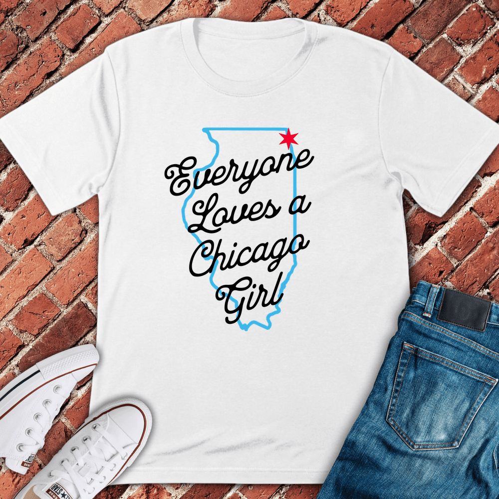 Loves Chicago Girls T-Shirt - Graphic Tee - Gift for Chicago Lovers