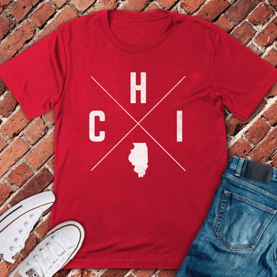 CHI Cross T-Shirt - Graphic Tee - Gift for Chicago Lovers - Unisex