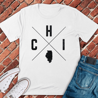 CHI Cross T-Shirt - Graphic Tee - Gift for Chicago Lovers - Unisex