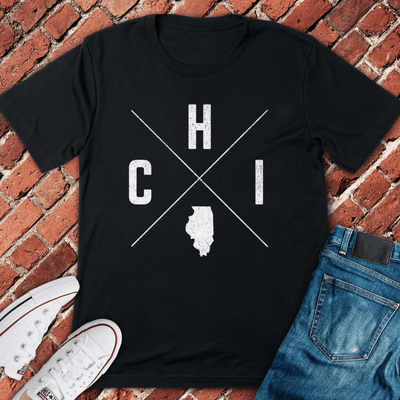 CHI Cross T-Shirt - Graphic Tee - Gift for Chicago Lovers - Unisex
