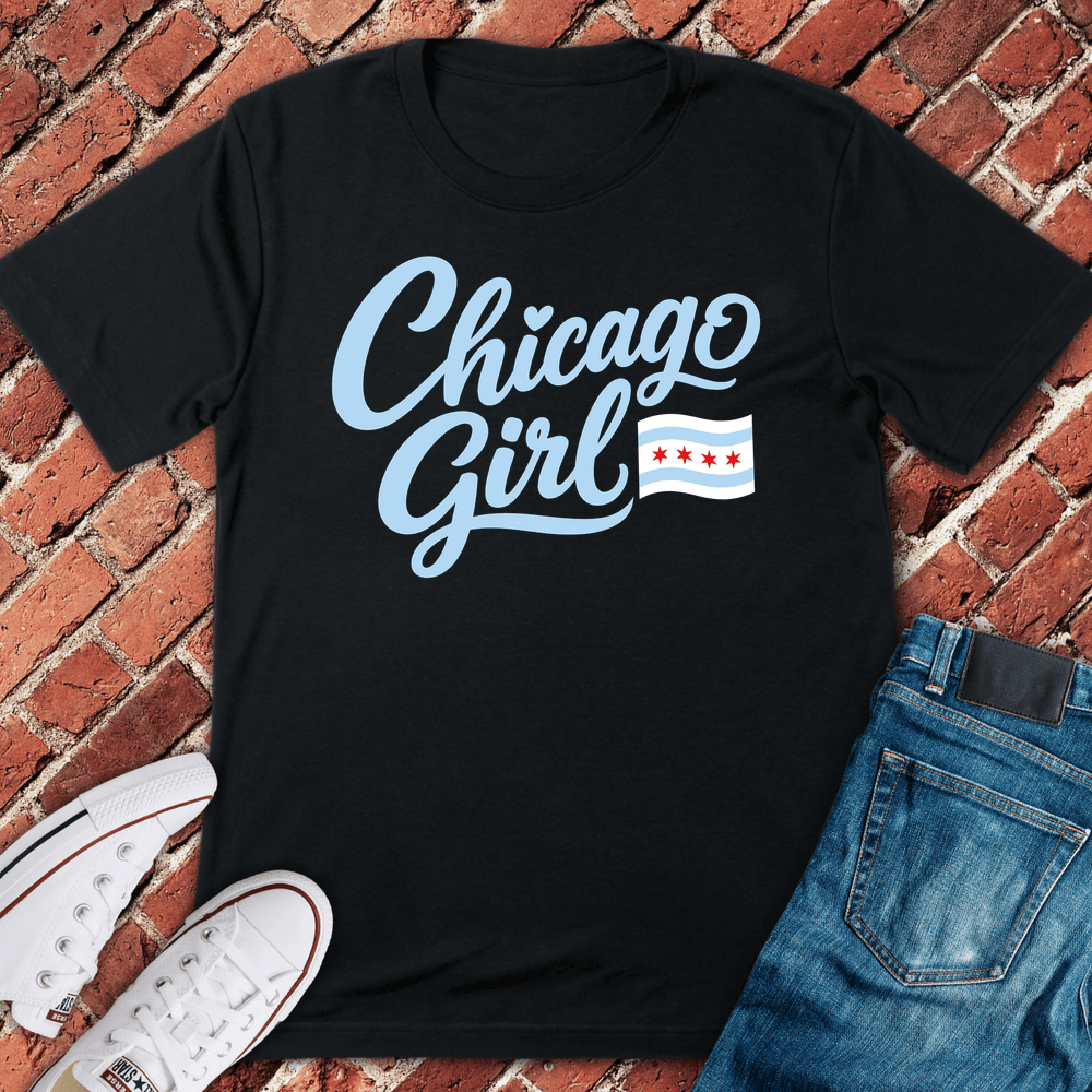 Chicago Girl Script T-Shirt - Graphic Tee - Gift for Chicago Lovers
