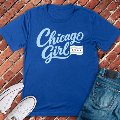 Chicago Girl Script T-Shirt - Graphic Tee - Gift for Chicago Lovers