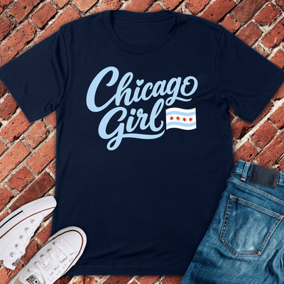 Chicago Girl Script T-Shirt - Graphic Tee - Gift for Chicago Lovers