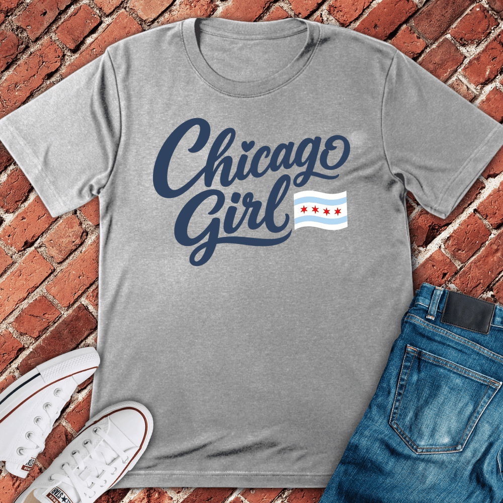 Chicago Girl Script T-Shirt - Graphic Tee - Gift for Chicago Lovers