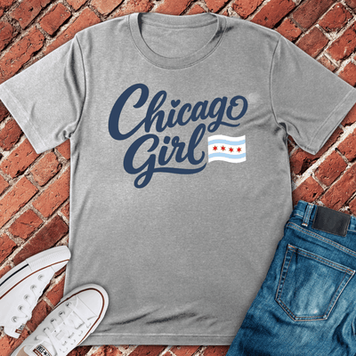 Chicago Girl Script T-Shirt - Graphic Tee - Gift for Chicago Lovers