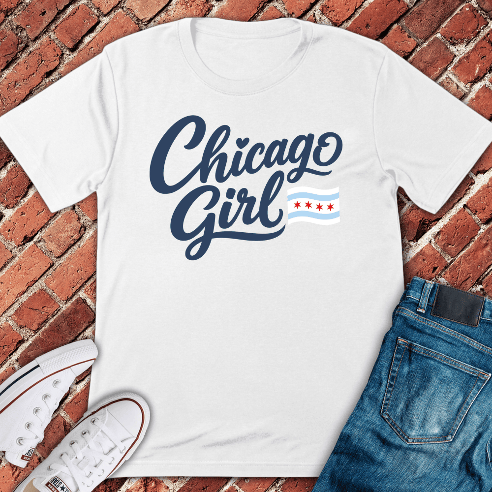Chicago Girl Script T-Shirt - Graphic Tee - Gift for Chicago Lovers