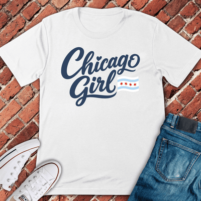 Chicago Girl Script T-Shirt - Graphic Tee - Gift for Chicago Lovers