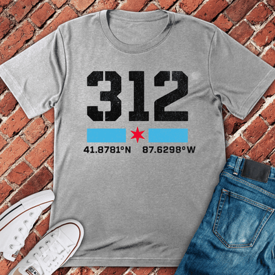 312 Coordinates T-Shirt - Chicago Graphic Tee - Gift for Chicago Lovers - Unisex