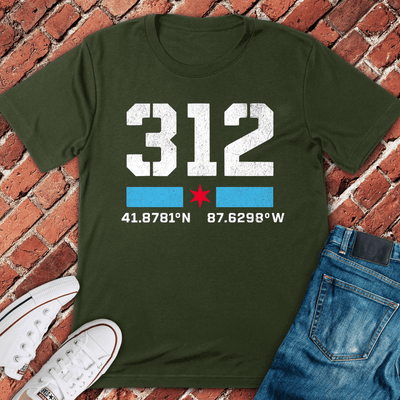 312 Coordinates T-Shirt - Chicago Graphic Tee - Gift for Chicago Lovers - Unisex