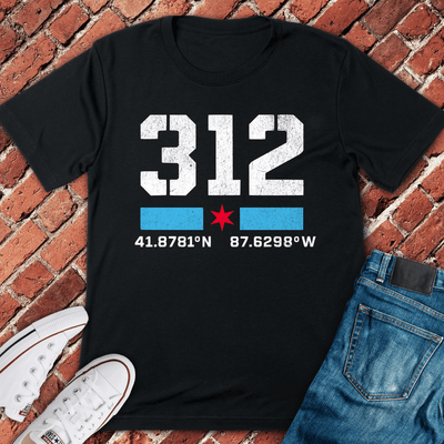 312 Coordinates T-Shirt - Chicago Graphic Tee - Gift for Chicago Lovers - Unisex