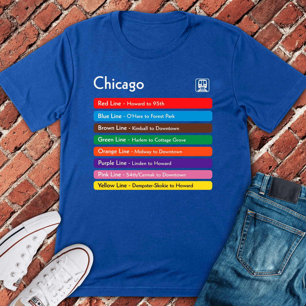 Chicago L Lines T-Shirt - Graphic Tee - Gift for Chicago Lovers - Unisex
