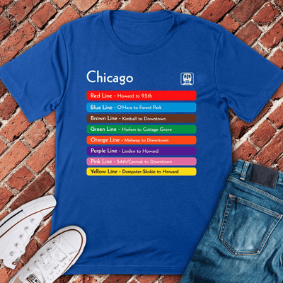 Chicago L Lines T-Shirt - Graphic Tee - Gift for Chicago Lovers - Unisex
