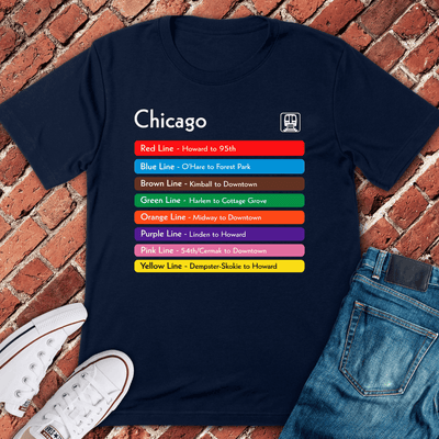 Chicago L Lines T-Shirt - Graphic Tee - Gift for Chicago Lovers - Unisex