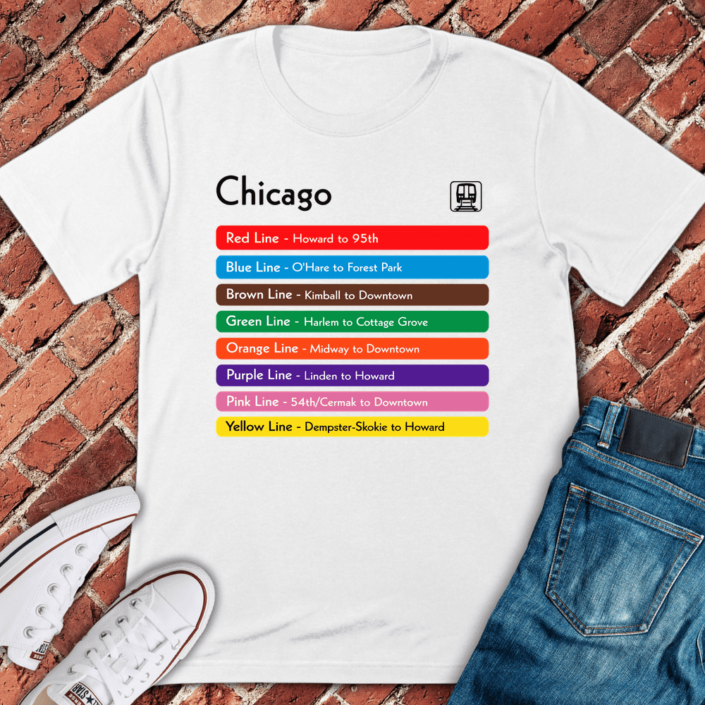 Chicago L Lines T-Shirt - Graphic Tee - Gift for Chicago Lovers - Unisex