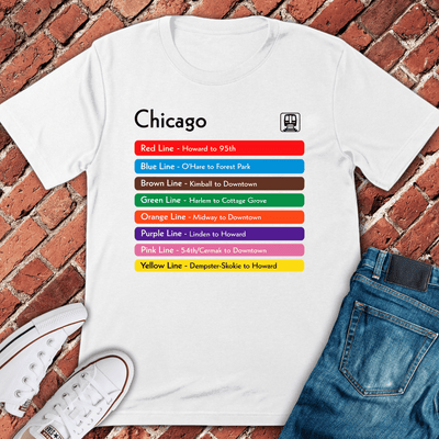 Chicago L Lines T-Shirt - Graphic Tee - Gift for Chicago Lovers - Unisex