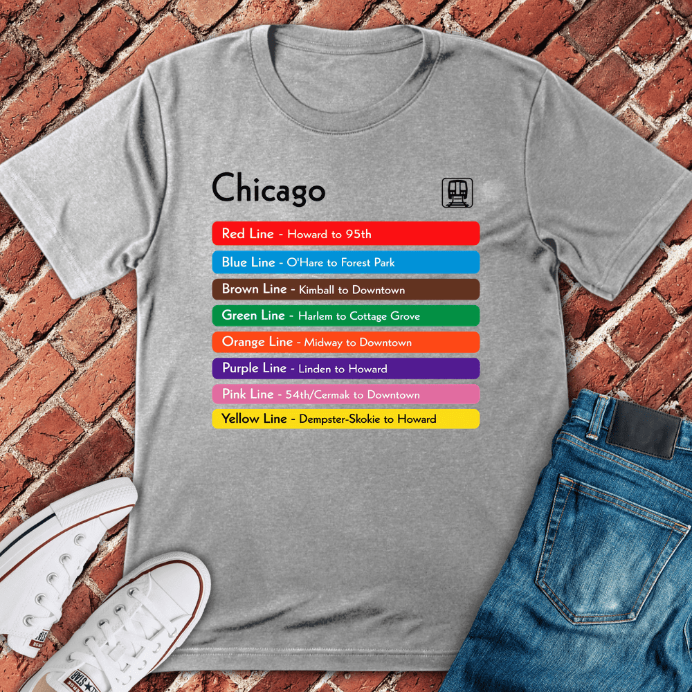 Chicago L Lines T-Shirt - Graphic Tee - Gift for Chicago Lovers - Unisex