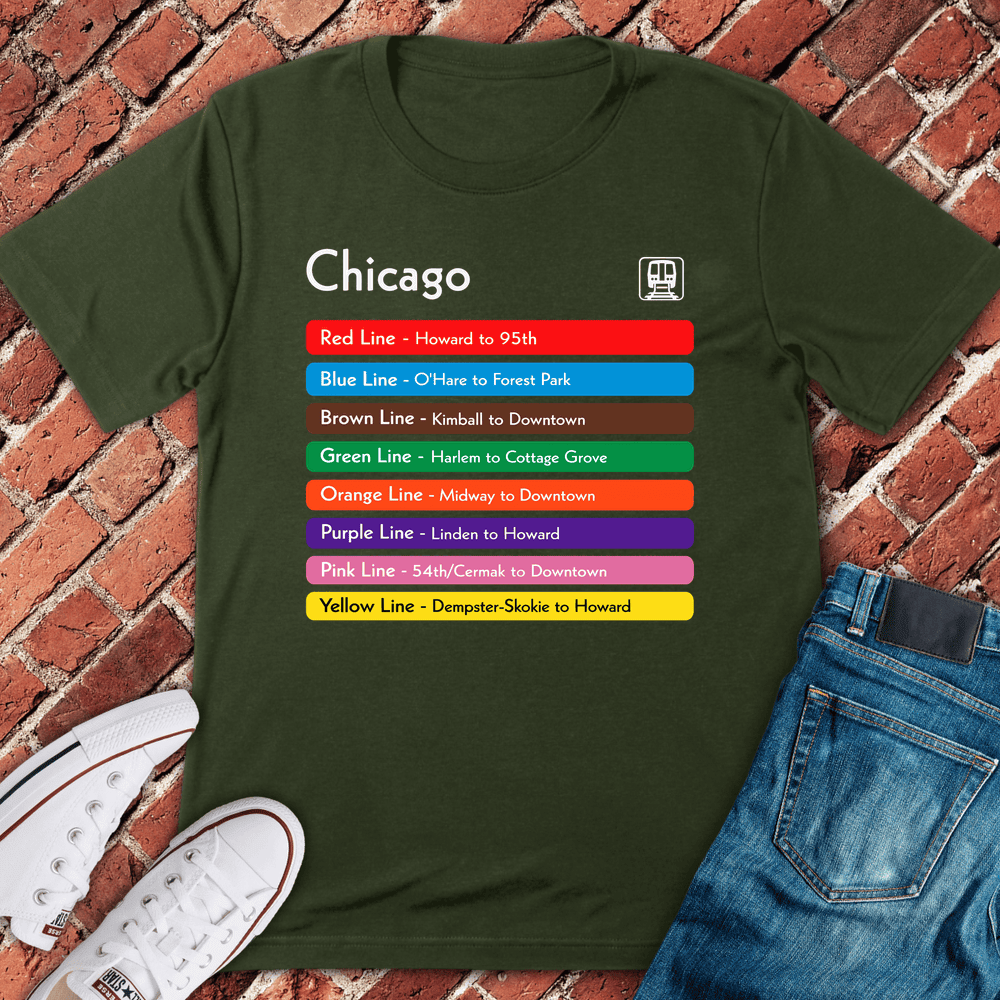 Chicago L Lines T-Shirt - Graphic Tee - Gift for Chicago Lovers - Unisex