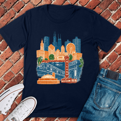 Chicago Collage T-Shirt - Graphic Tee - Gift for Chicago Lovers - Unisex