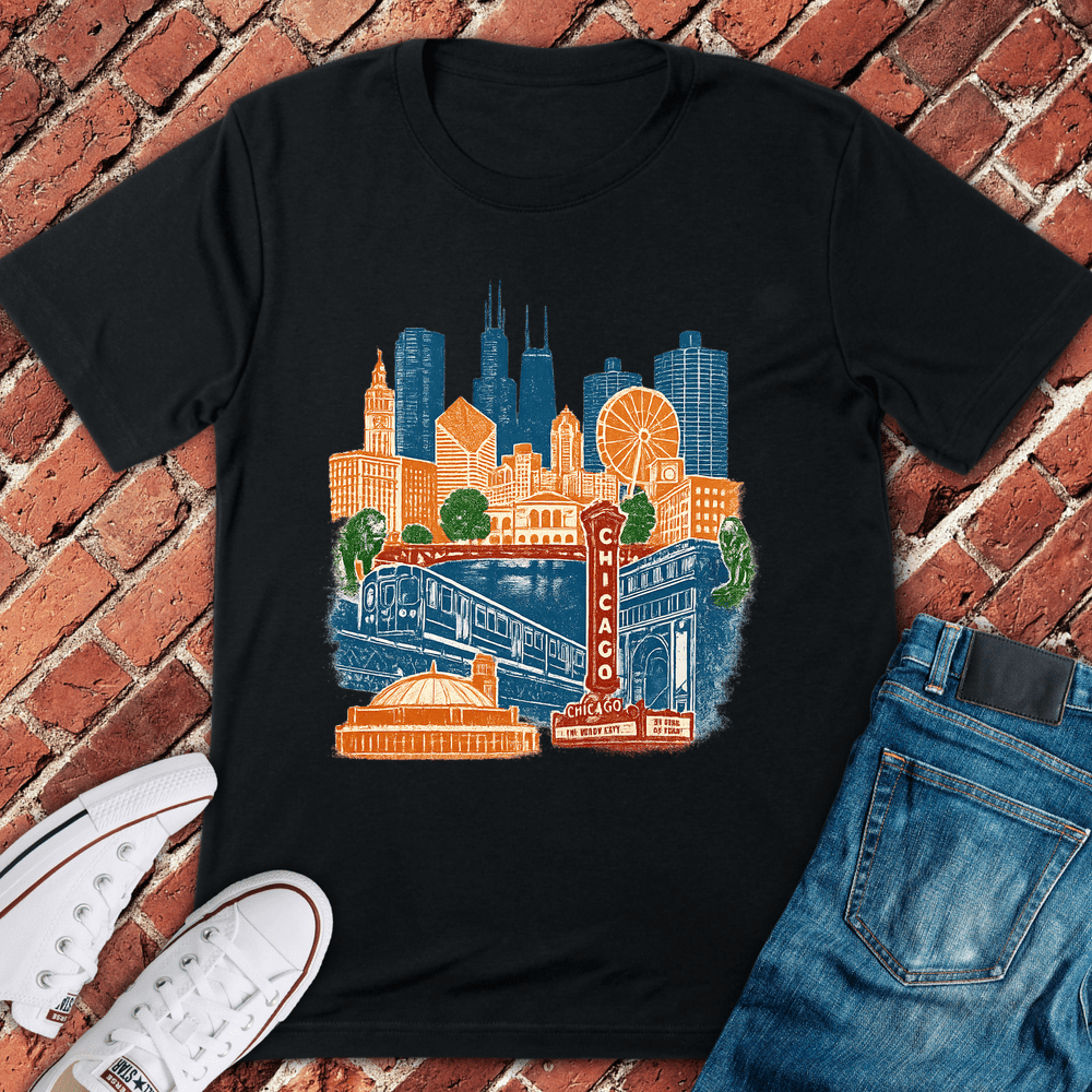 Chicago Collage T-Shirt - Graphic Tee - Gift for Chicago Lovers - Unisex