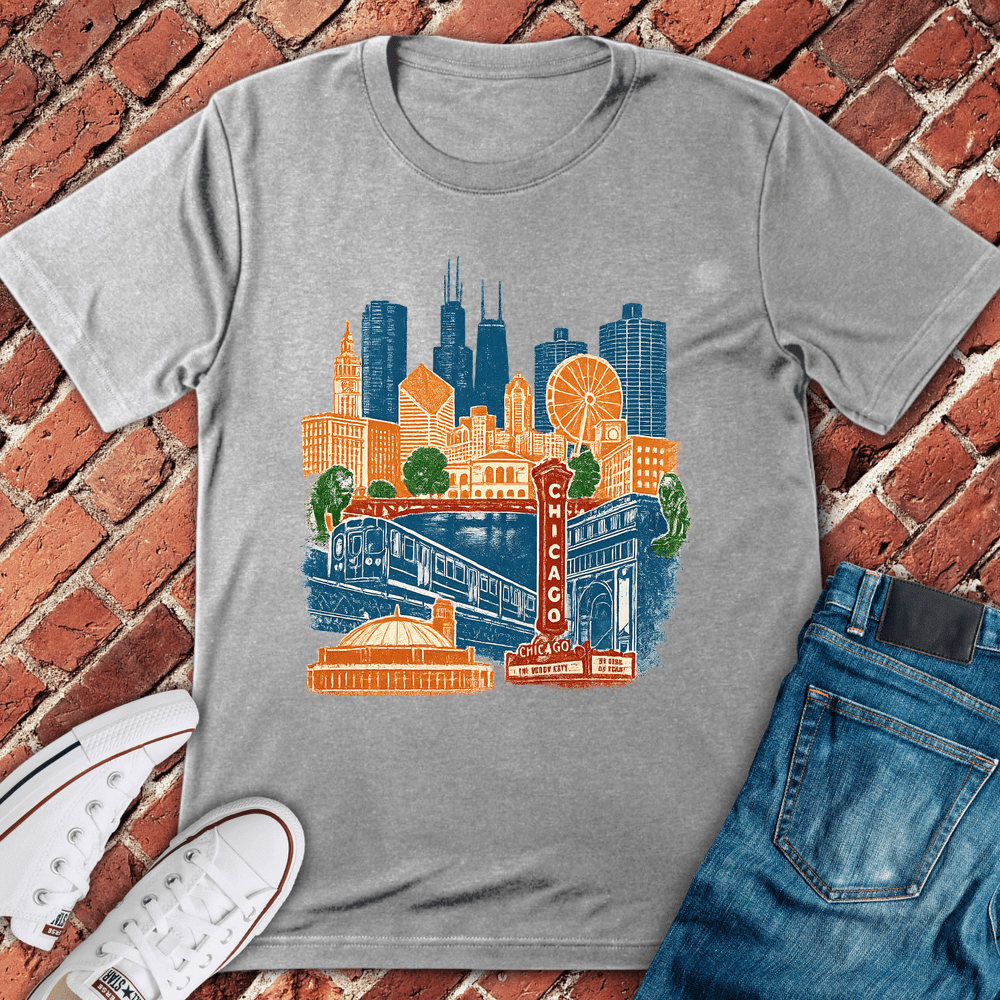 Chicago Collage T-Shirt - Graphic Tee - Gift for Chicago Lovers - Unisex