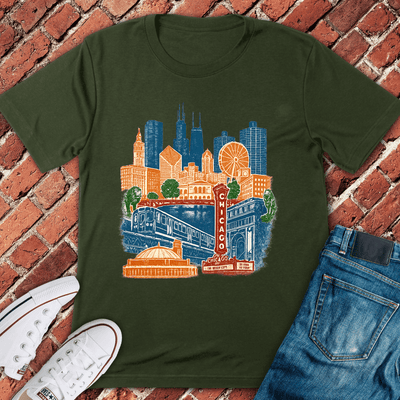 Chicago Collage T-Shirt - Graphic Tee - Gift for Chicago Lovers - Unisex