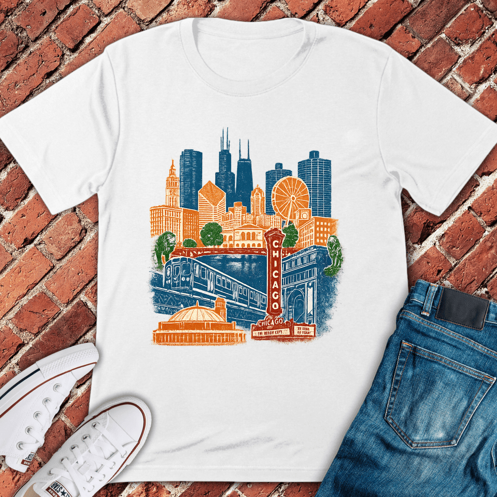 Chicago Collage T-Shirt - Graphic Tee - Gift for Chicago Lovers - Unisex