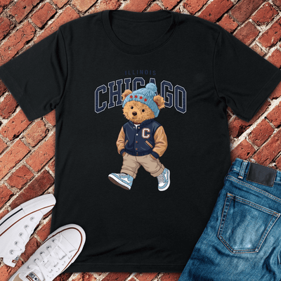 Chicago Walking Bear T-Shirt - Graphic Tee - Gift for Chicago Lovers - Unisex