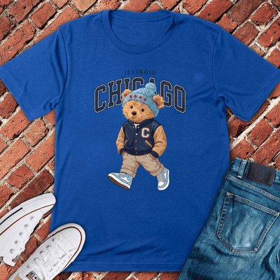 Chicago Walking Bear T-Shirt - Graphic Tee - Gift for Chicago Lovers - Unisex