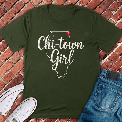 Chi-Town Girl T-Shirt - Graphic Tee - Gift for Chicago Lovers