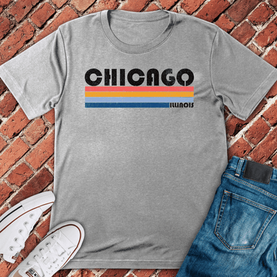 Chicago Illinois Retro T-Shirt - Graphic Tee - Gift for Chicago Lovers - Unisex