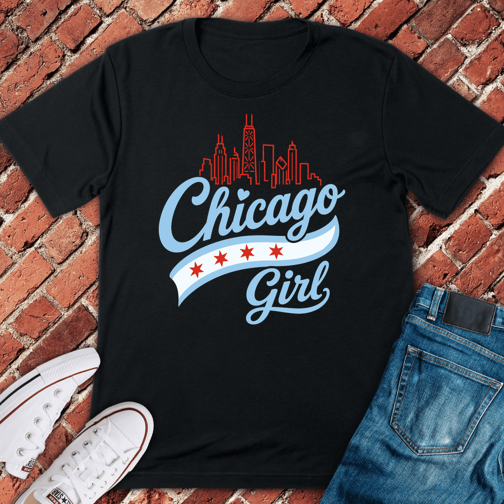 Skyline Girl T-Shirt - Chicago Graphic Tee - Gift for Chicago Lovers