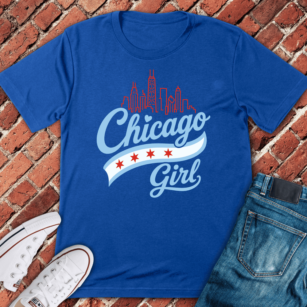 Skyline Girl T-Shirt - Chicago Graphic Tee - Gift for Chicago Lovers