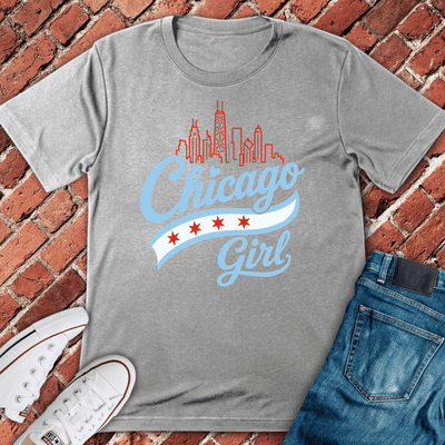 Skyline Girl T-Shirt - Chicago Graphic Tee - Gift for Chicago Lovers