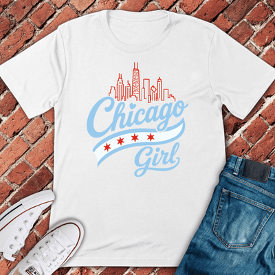 Skyline Girl T-Shirt - Chicago Graphic Tee - Gift for Chicago Lovers
