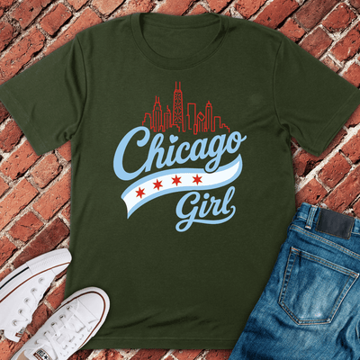 Skyline Girl T-Shirt - Chicago Graphic Tee - Gift for Chicago Lovers