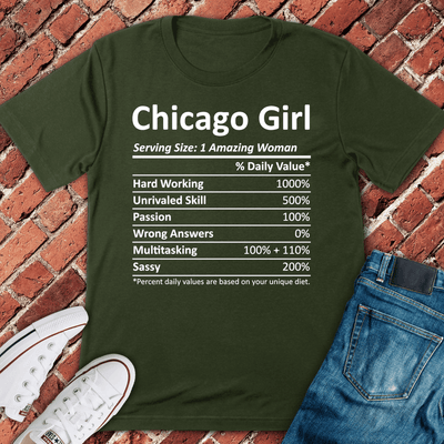 Chicago Girl Facts T-Shirt - Graphic Tee - Gift for Chicago Lovers