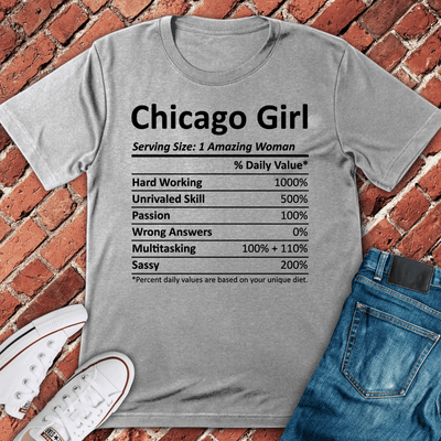 Chicago Girl Facts T-Shirt - Graphic Tee - Gift for Chicago Lovers