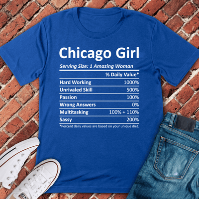 Chicago Girl Facts T-Shirt - Graphic Tee - Gift for Chicago Lovers