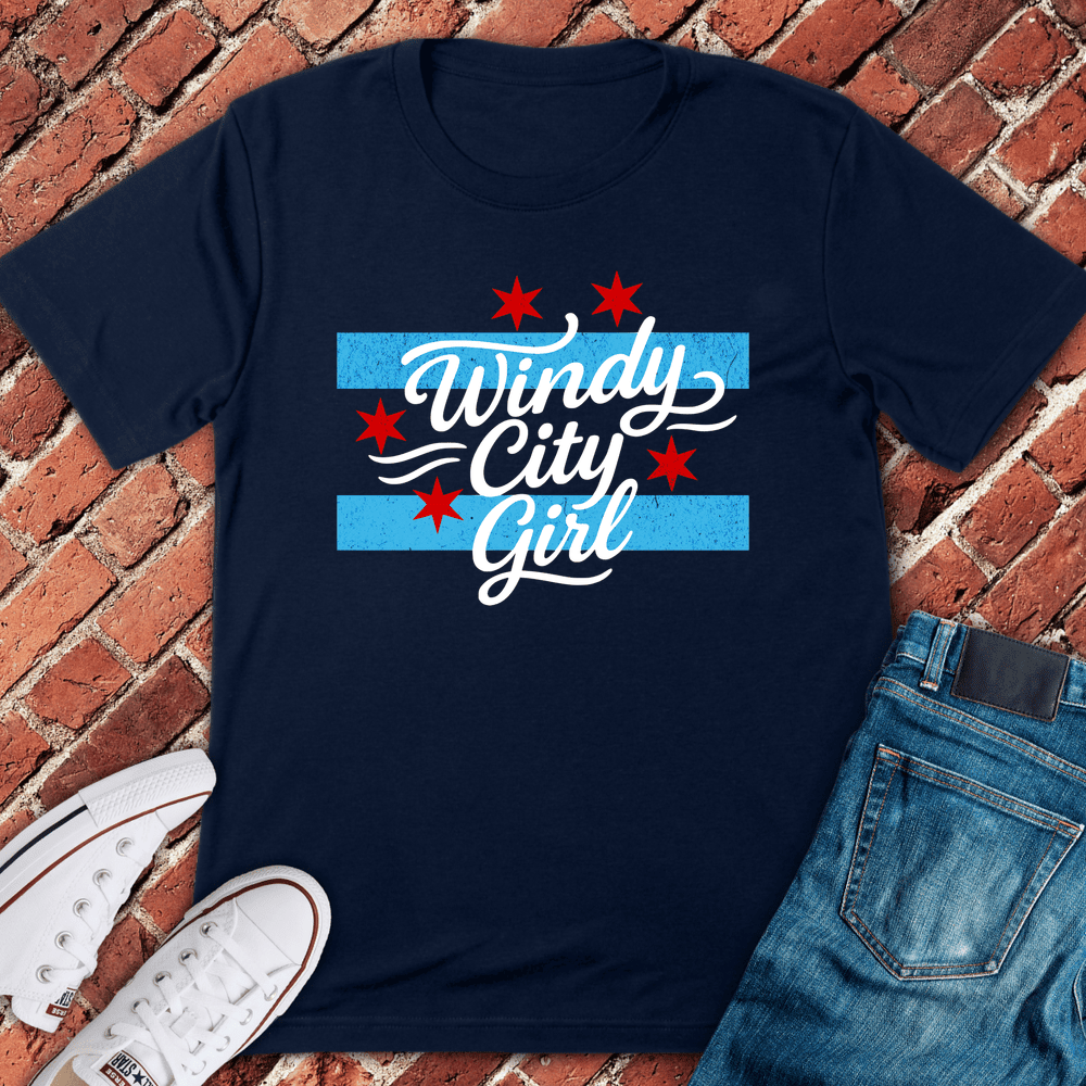Windy City Girl T-Shirt - Chicago Graphic Tee - Gift for Chicago Lovers