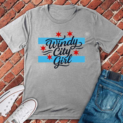 Windy City Girl T-Shirt - Chicago Graphic Tee - Gift for Chicago Lovers