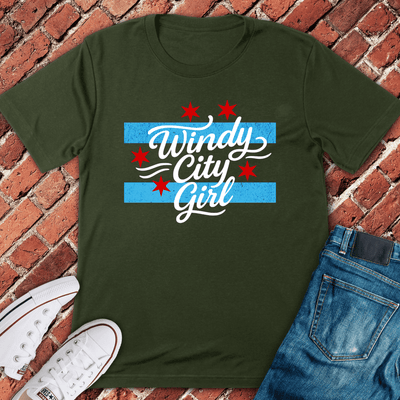 Windy City Girl T-Shirt - Chicago Graphic Tee - Gift for Chicago Lovers