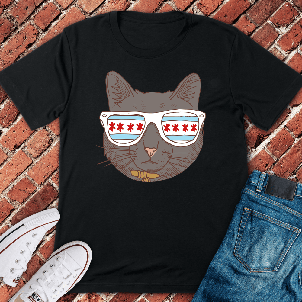 Chi Cat Shades T-Shirt - Graphic Tee - Gift for Chicago Lovers - Unisex