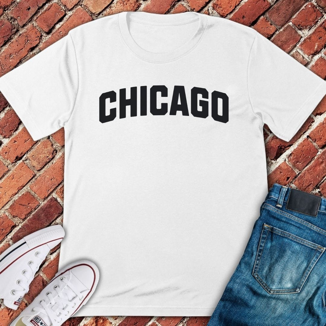 Chicago Block Type T-Shirt - Graphic Tee - Gift for Chicago Lovers - Unisex