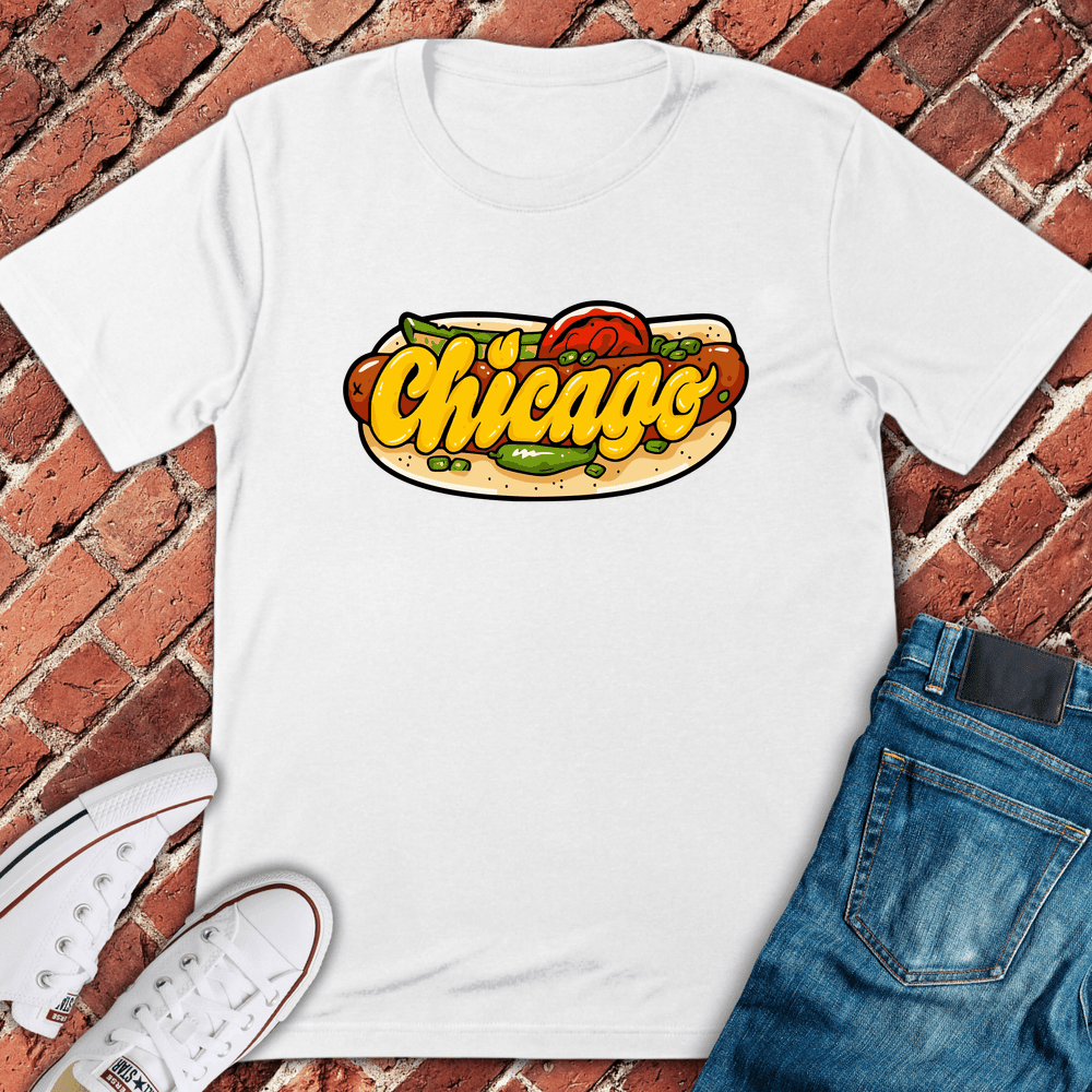 Chicago Dog Dreams T-Shirt - Graphic Tee - Gift for Chicago Lovers - Unisex