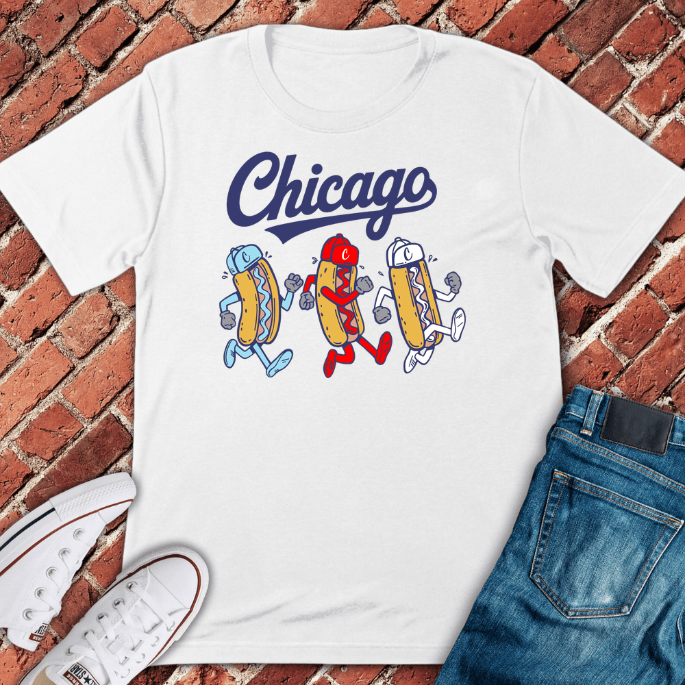 Chicago Dog Dash T-Shirt - Graphic Tee - Gift for Chicago Lovers - Unisex