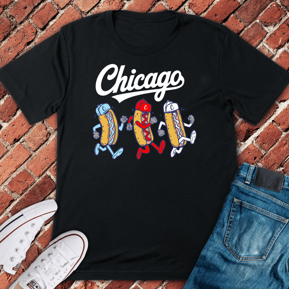 Chicago Dog Dash T-Shirt - Graphic Tee - Gift for Chicago Lovers - Unisex