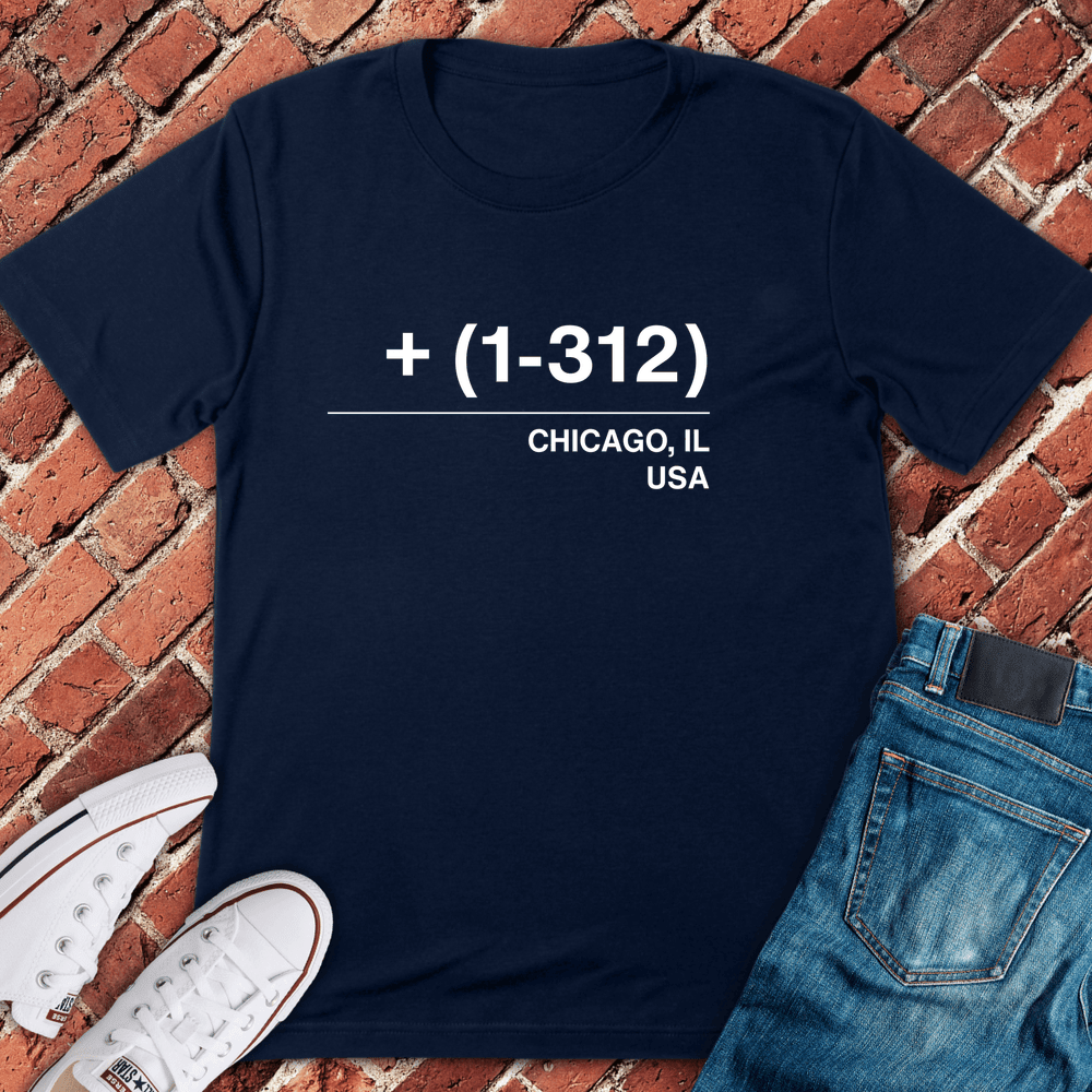312 Area Code T-Shirt - Chicago Graphic Tee - Gift for Chicago Lovers - Unisex