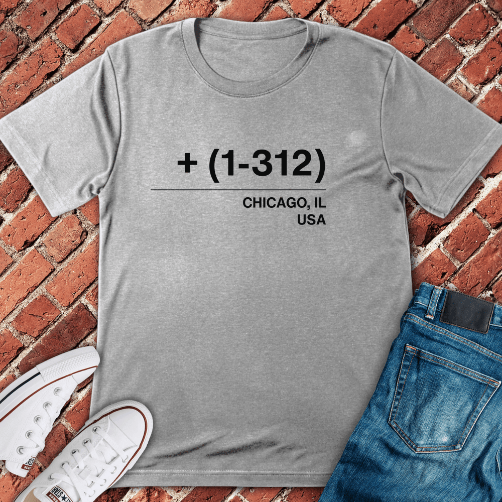 312 Area Code T-Shirt - Chicago Graphic Tee - Gift for Chicago Lovers - Unisex
