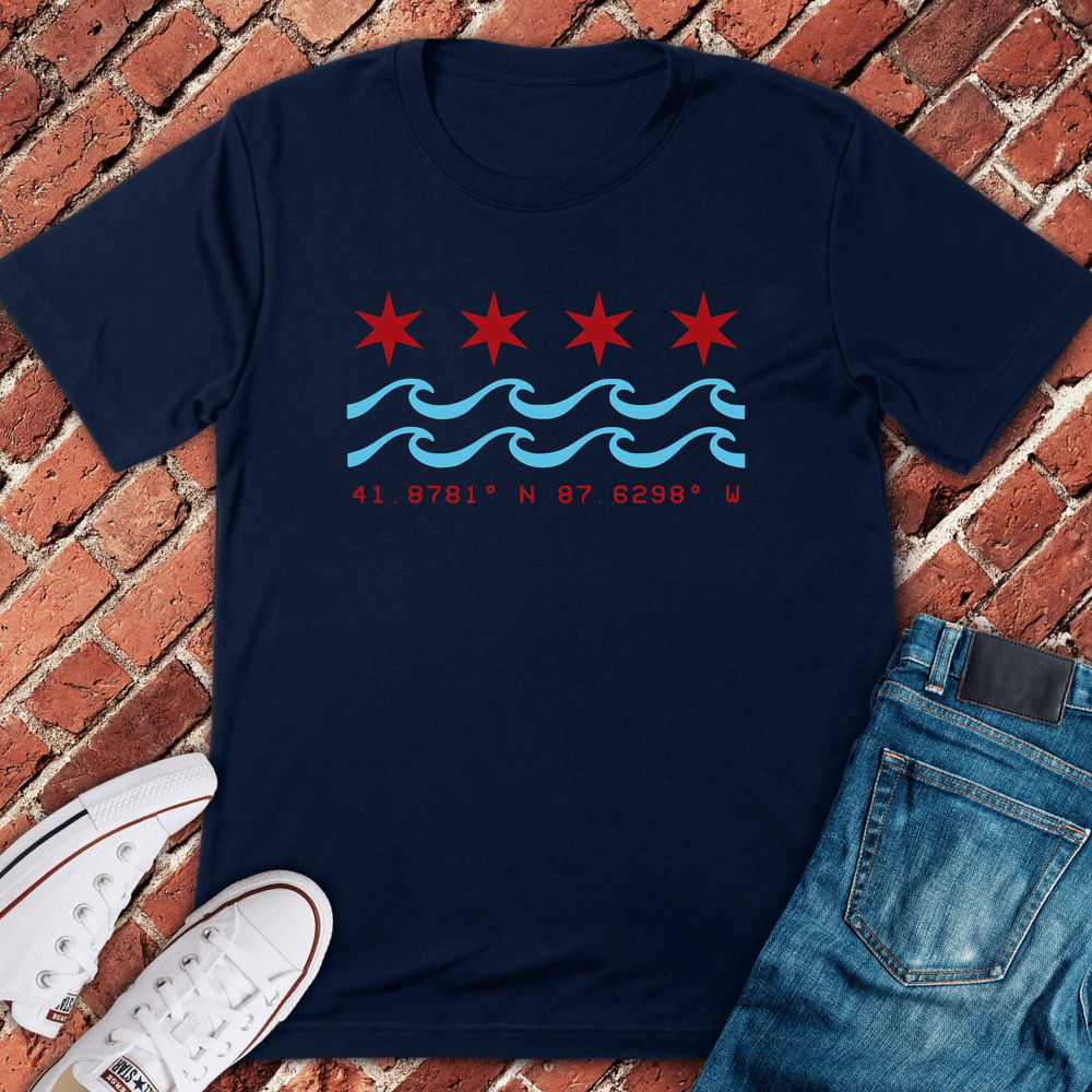 Chicago Coordinates T-Shirt - Graphic Tee - Gift for Chicago Lovers - Unisex