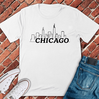 Chicago Integrated Skyline T-Shirt - Graphic Tee - Gift for Chicago Lovers - Unisex